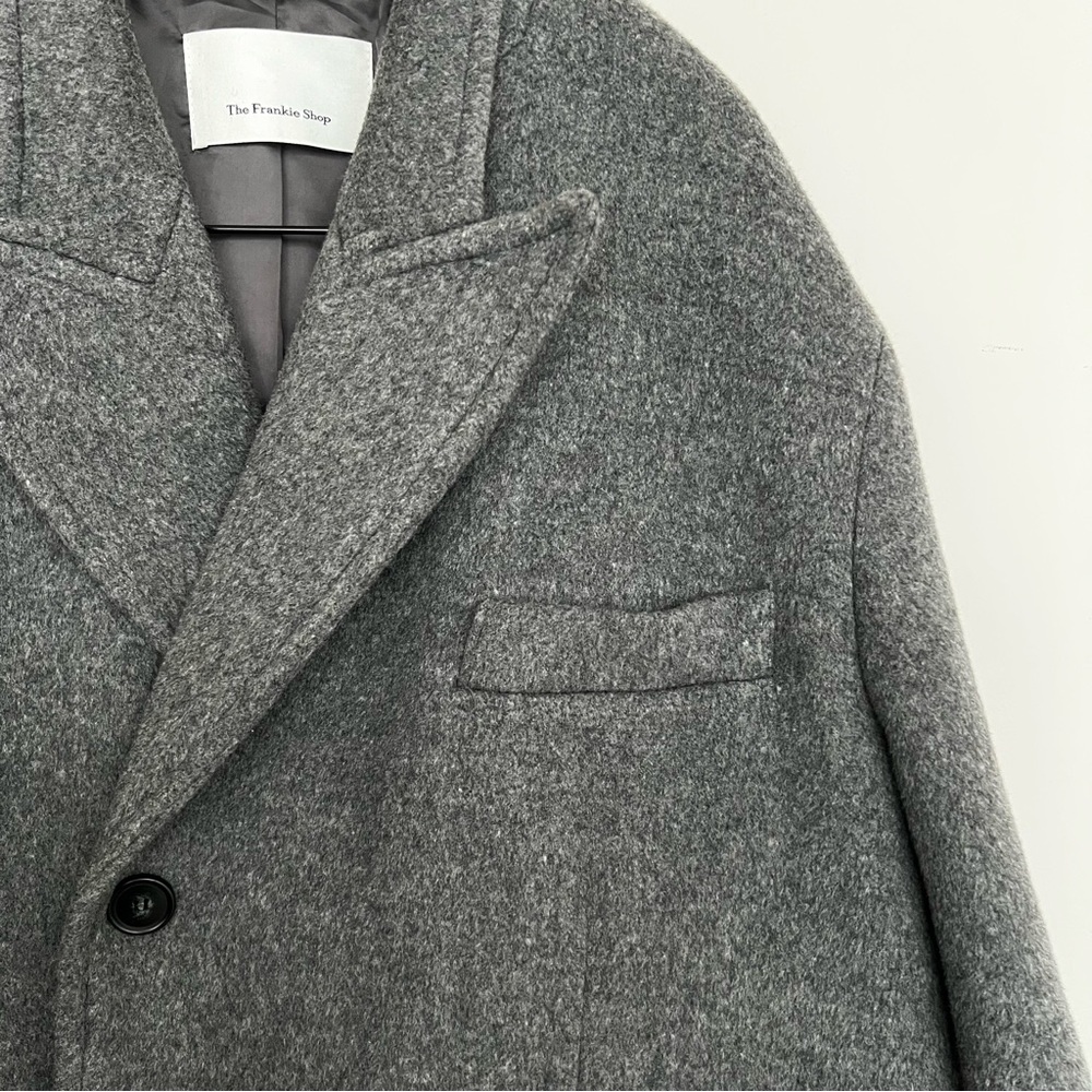THE FRANKIE SHOP Anya Charcoal Oversized Wool Coat - Picture 11 of 16